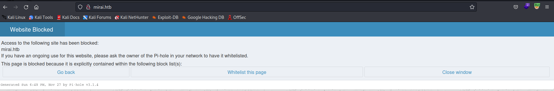 On se fait bloquer par un pi-hole