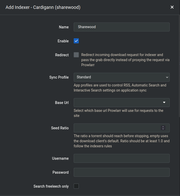 Configuration de l'indexer