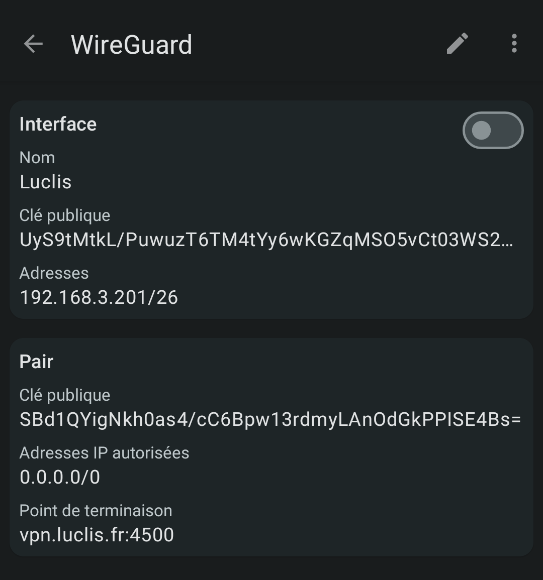 Wireguard sous Android